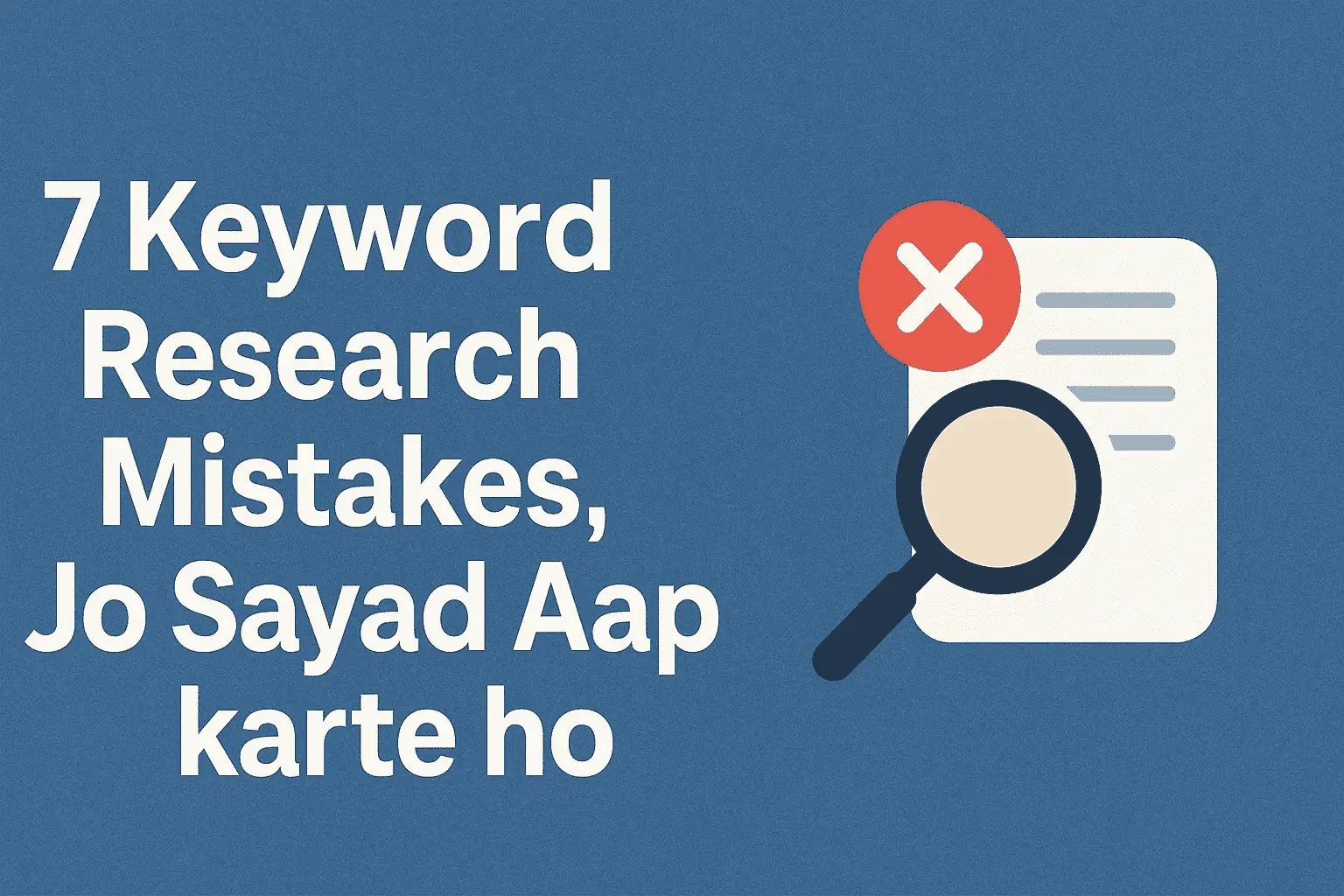 7 Keyword Research Mistakes, Jo Sayad Aap karte ho