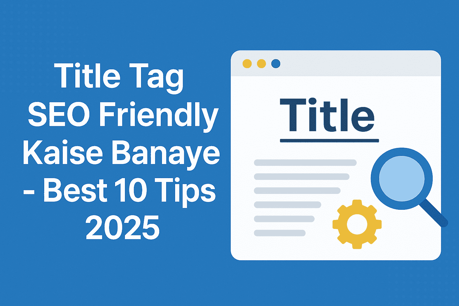 Title Tag SEO friendly kaise banaye -Best 10 Tips 2025
